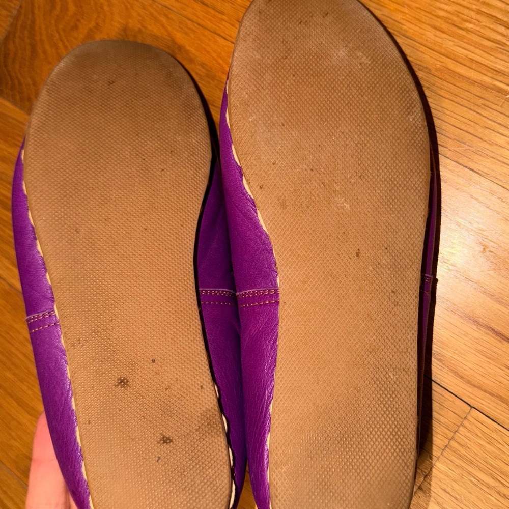 Sabah Women's Leather Slip On Shoes in Vibrant Purple - Picture 3 of 4